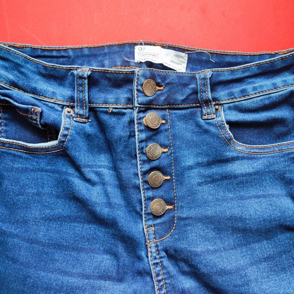 Ardene Eightytwo high rise jegging button fly blue women's size 7 - Picture 2 of 7